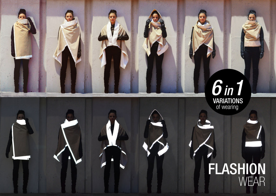Transforming stylish reflective vest, jacket, cape for outdoors - safety vest / jacket - FLASHION WEAR