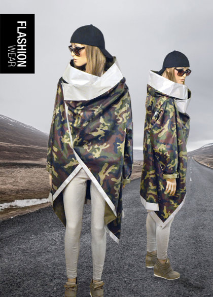 Reflective Camouflage Women Rain Jacket (6in1)